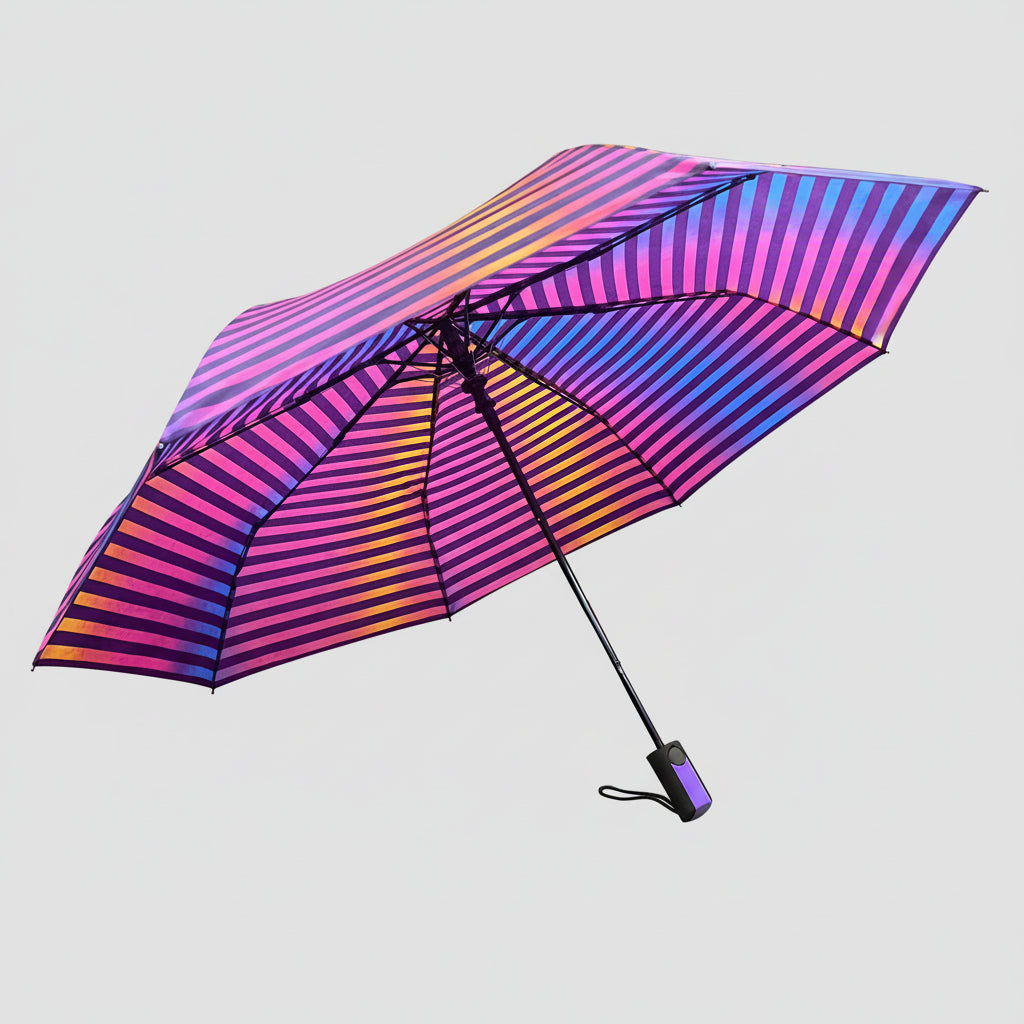 ZA@ THE WEATHER STATION Rain Umbrella Auto Open  Large Single Person Multicolor Stripe