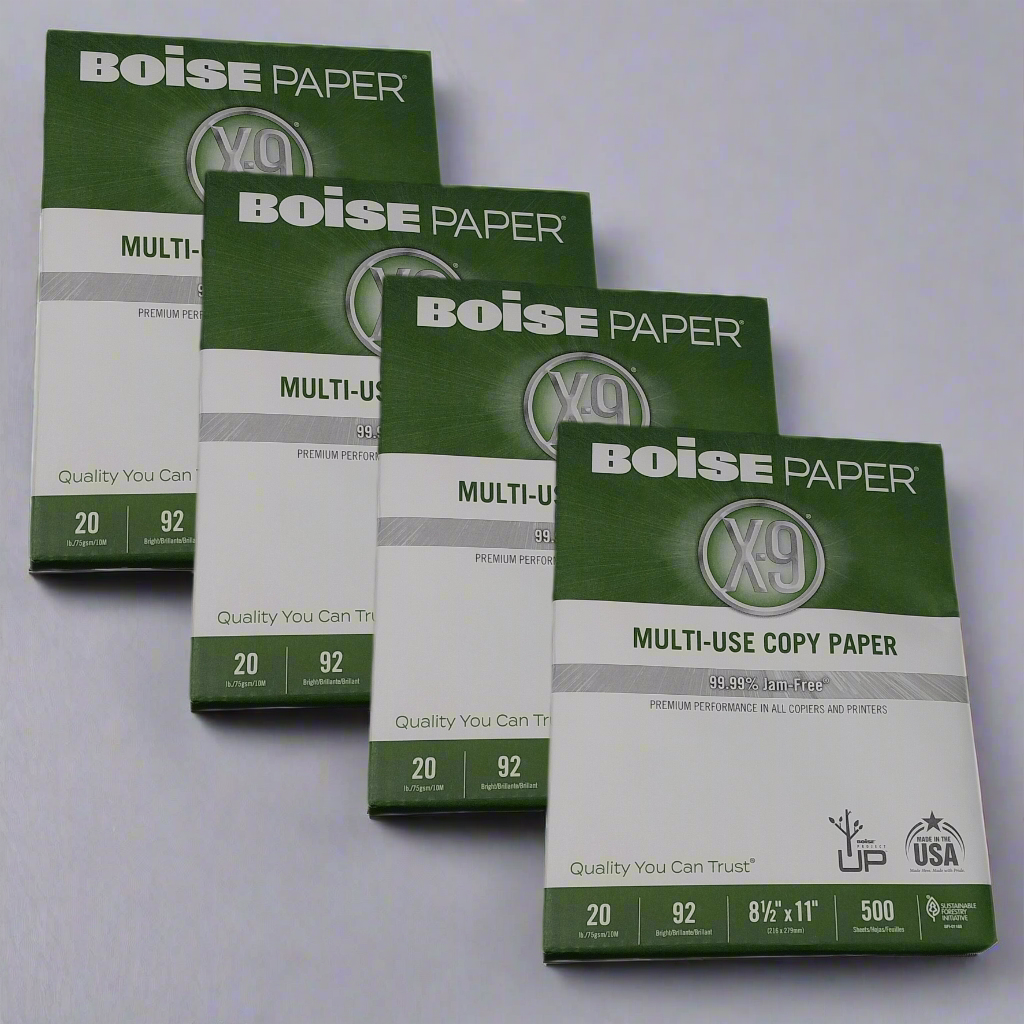 BOISE PAPER (4 REAMS) Multi-Use Copy Paper 500 Sheets/Ream Letter Size 0X9001