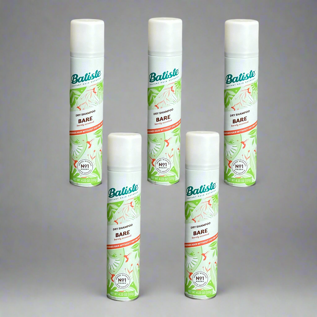 BATISTE Bare Barely Scented (5-PACK) Dry Shampoo Instant Hair Refresh 4.23 oz.