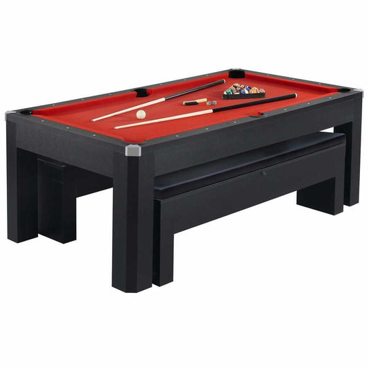 HATHAWAY Park Avenue 7 ft. Pool Table Combo Set With Benches BG2530A/BG2530B