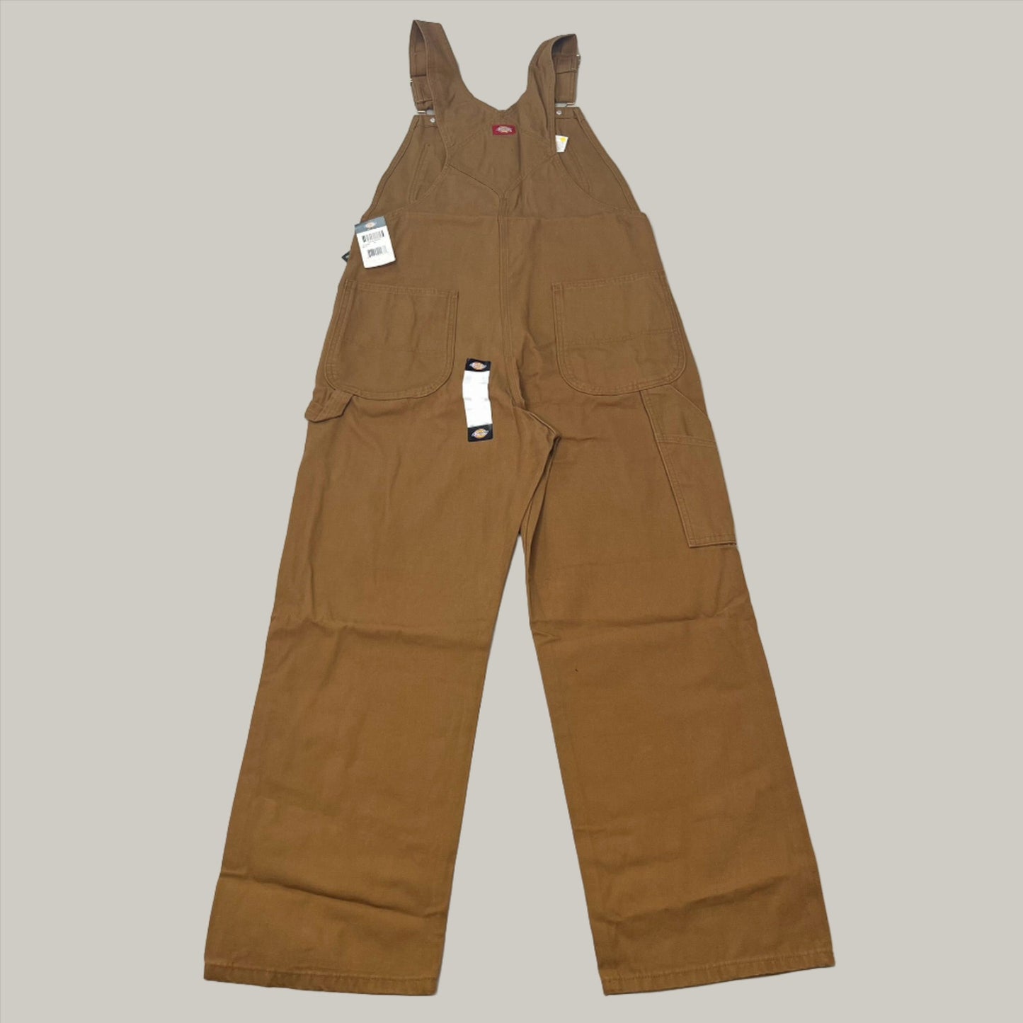 DICKIES Classic High Back Duck Bib Overall Mens 32X32 Rinsed Brown Duck DB100RBD