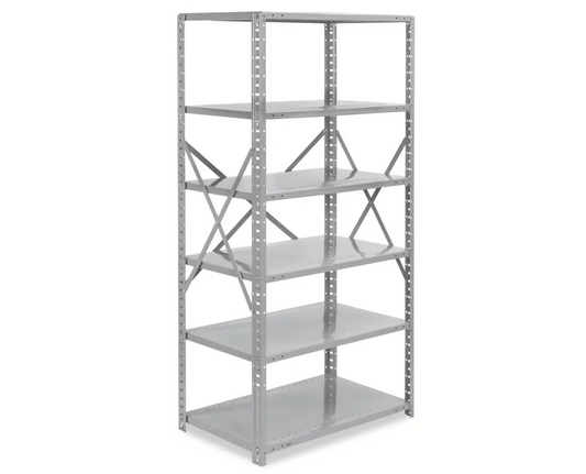 SAFCO Industrial Steel Shelving Sz 36 x 24 x 75", Grey 6267
