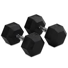 TITAN FITNESS (2 PACK) Black Rubber Coated Hex Dumbbell Single 50lb HEXDBB_50