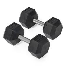 TITAN FITNESS (2 PACK) Black Rubber Coated Hex Dumbbell Single 40lb HEXDBB_40