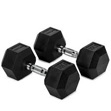 TITAN FITNESS (2 PACK) Black Rubber Coated Hex Dumbbell Single 35lb HEXDBB_35