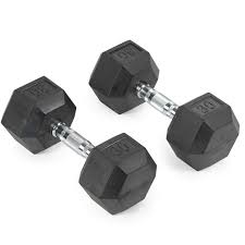 TITAN FITNESS (2 PACK) Black Rubber Coated Hex Dumbbell Single 30lb HEXDBB_30