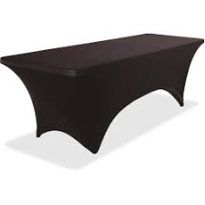 ICEBERG 6' Stretch Fabric Table Cover for 72" x 30", Black