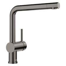 BLANCO Linus-S Var RH 1.5 SDS Mixer Tap Pull Out Spray Satin Dark Steel 00443269