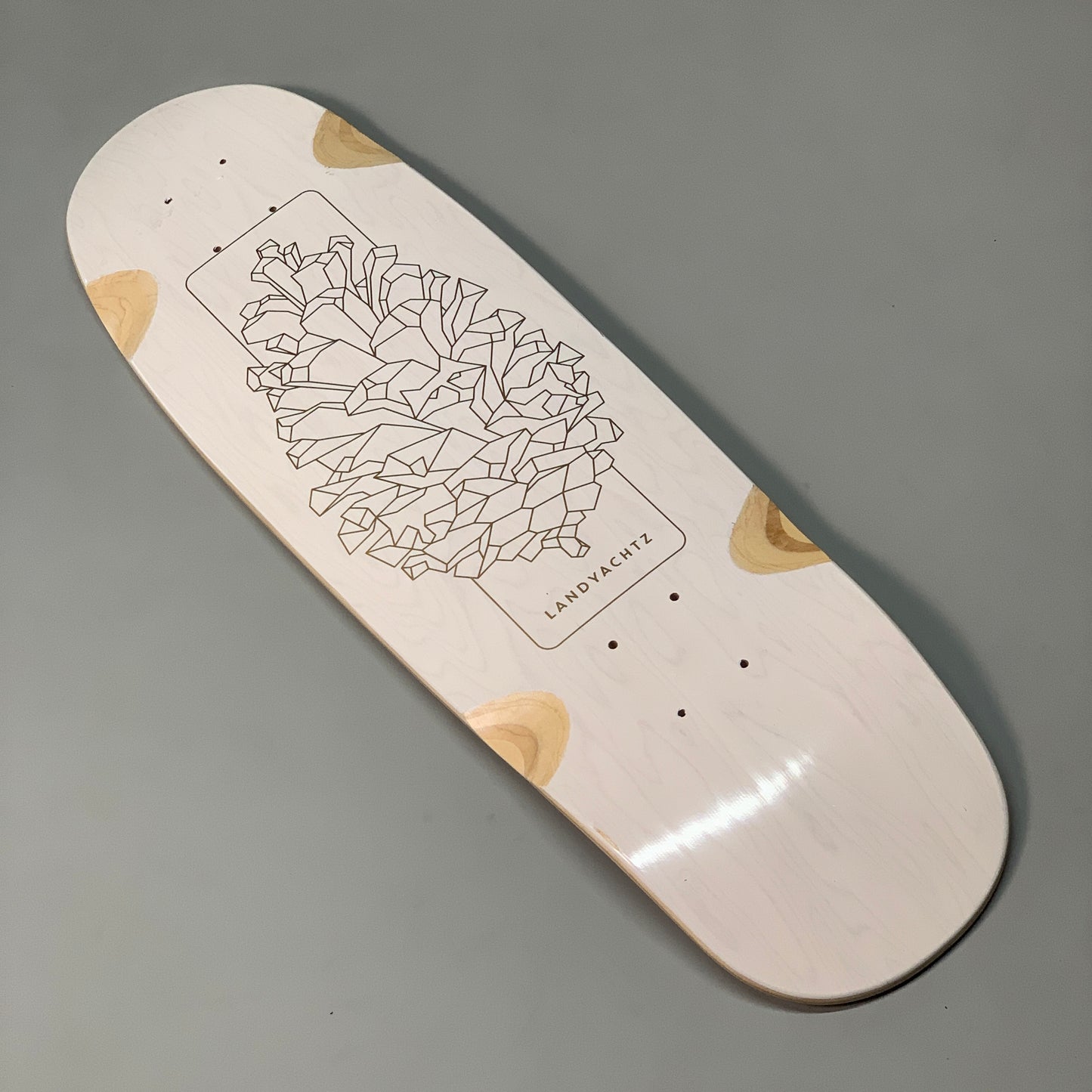 LANDYACHTZ Dinghy Blunt Longboard/Skateboard White Pinecone Smooth Sanded Top Canadian Maple 7 Ply 29"x8.5" (New Other)