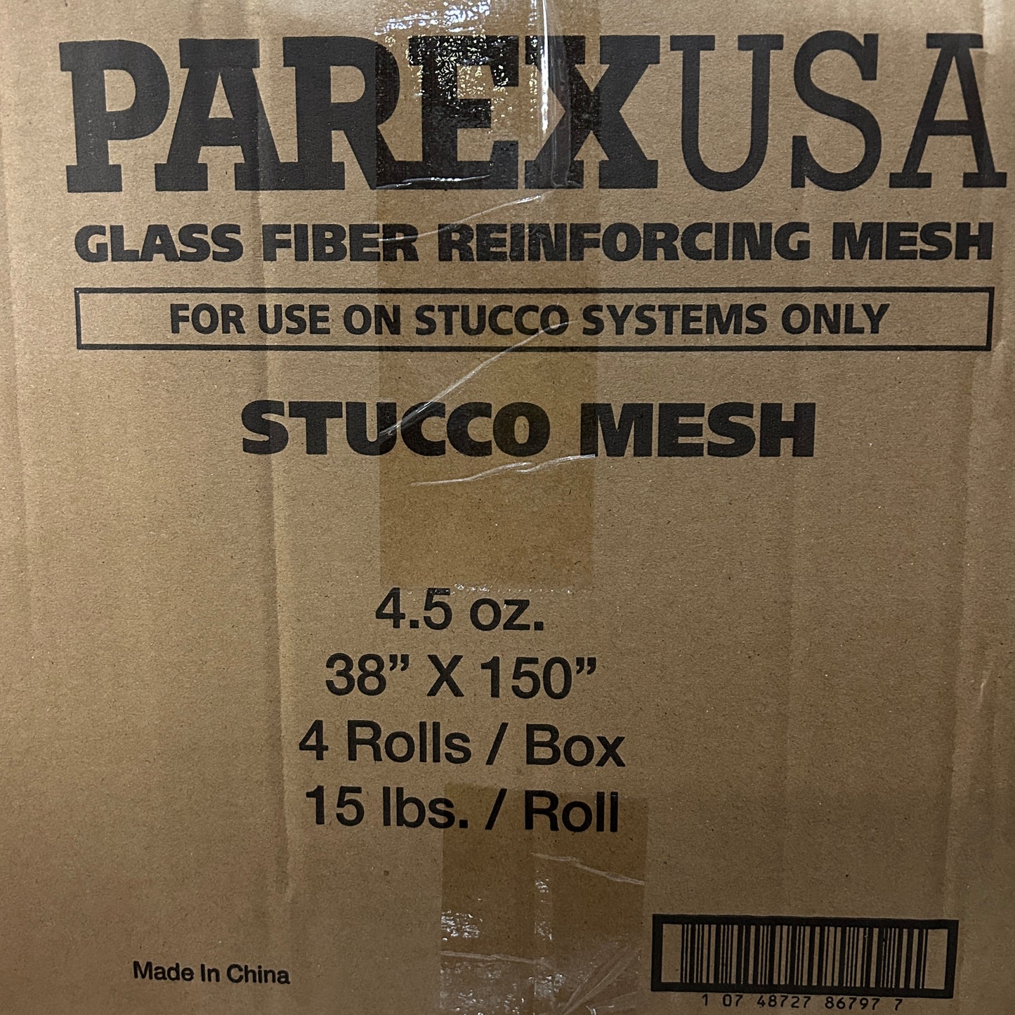 Case of 4 PAREXUSA Glass Fiber Reinforcing Mesh 38" x 150" (New)