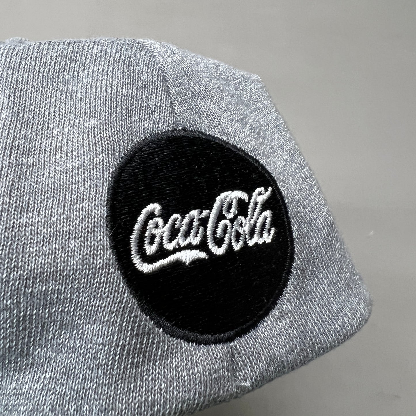 COCA-COLA Stretch Script Baseball Cap Fit Sz One Size Grey 23637 (New)