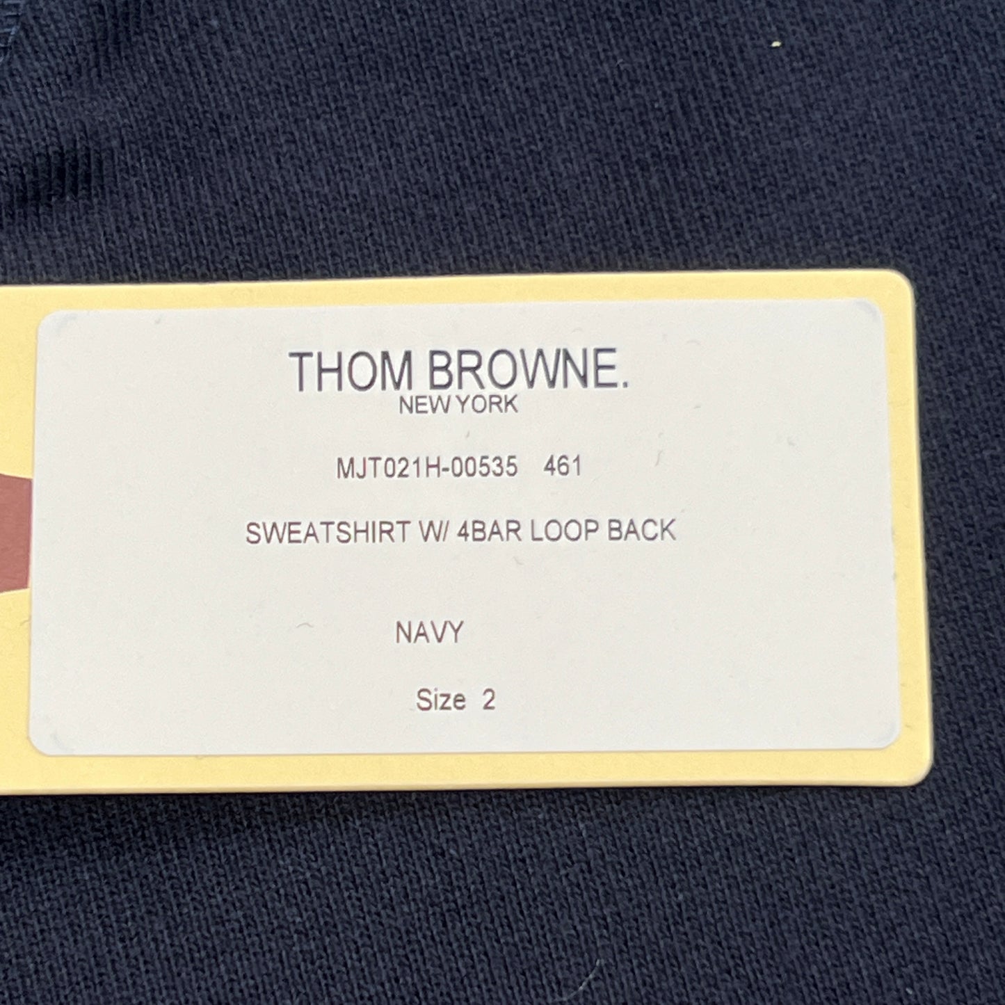 THOM BROWNE Classic Sweatshirt w/ 4 Bar Sleeve in Classic Loop Back Navy Size 2 (New)