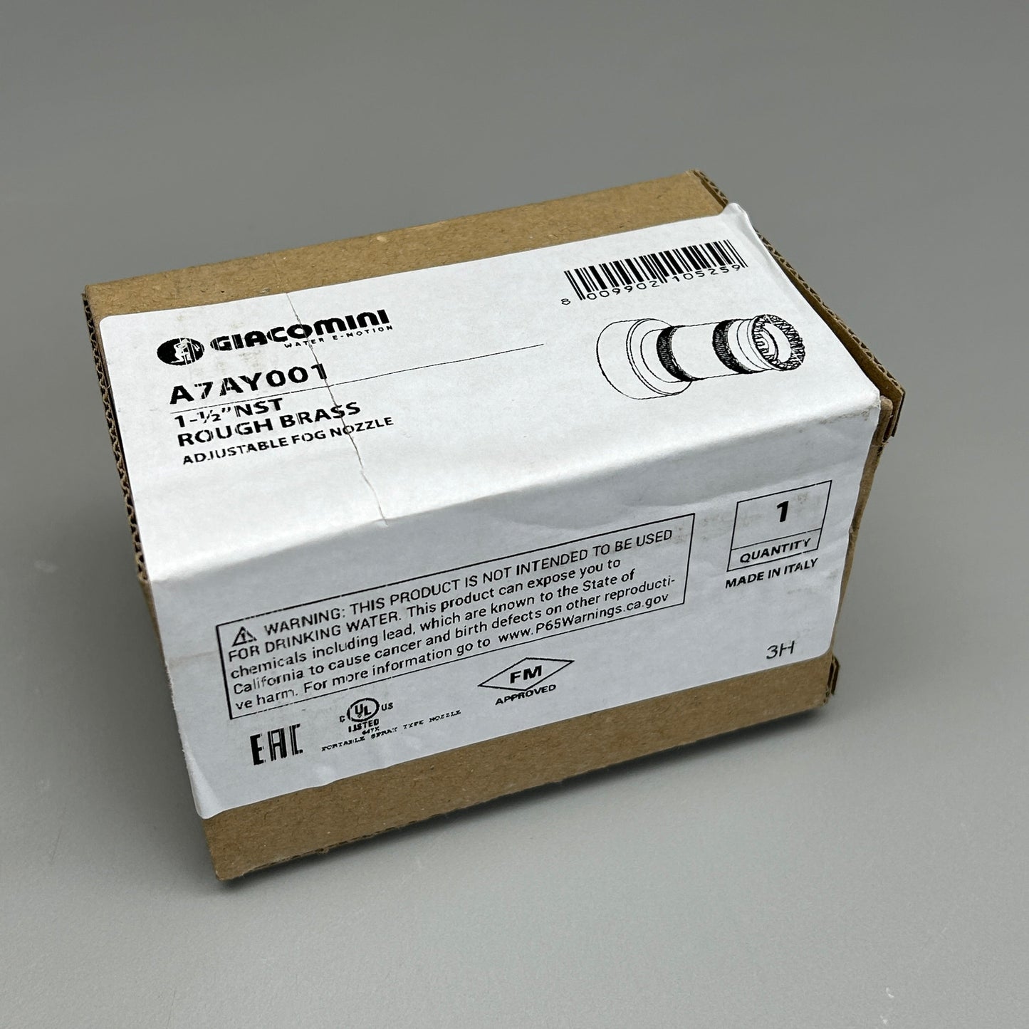 ZA@ GIACOMINI Brass Adjustable Fog Nozzle 1 1/2" NST A7AY001 (New) F