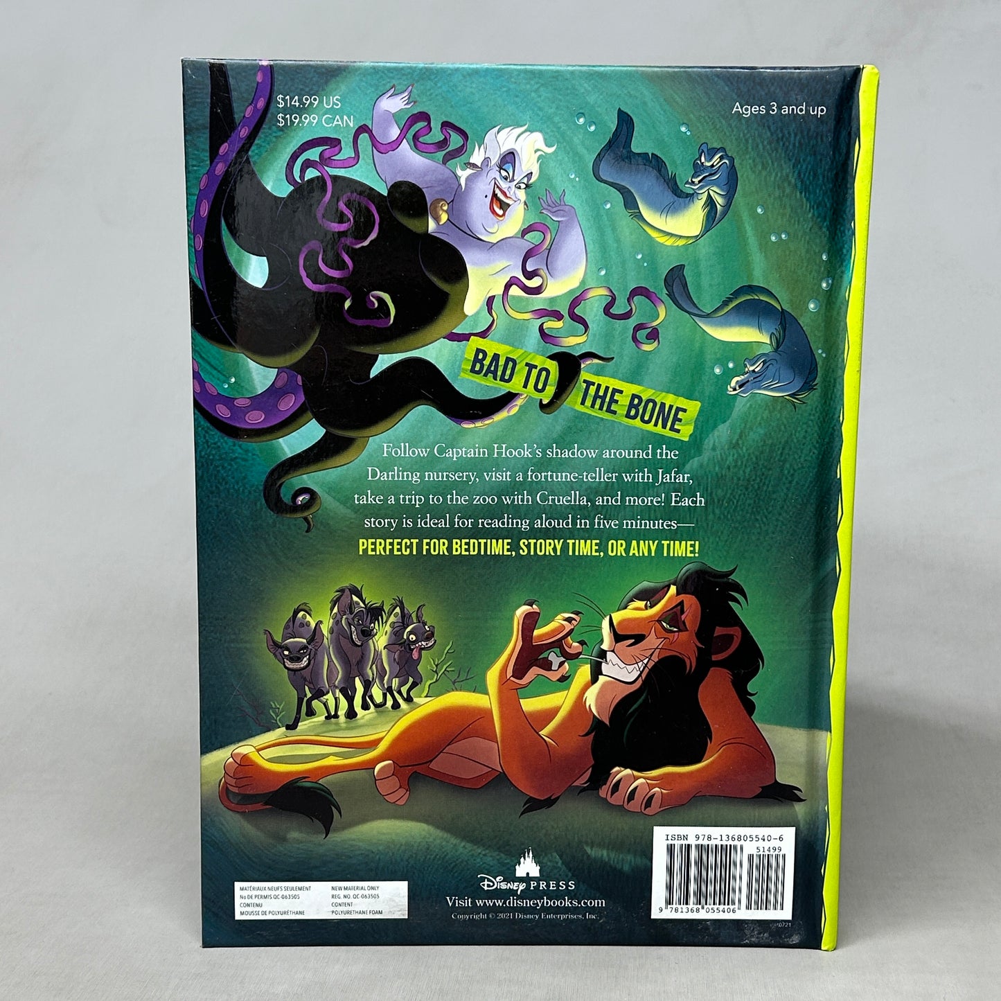 DISNEY 5 Disney Villains Stories Hardback Book (New)