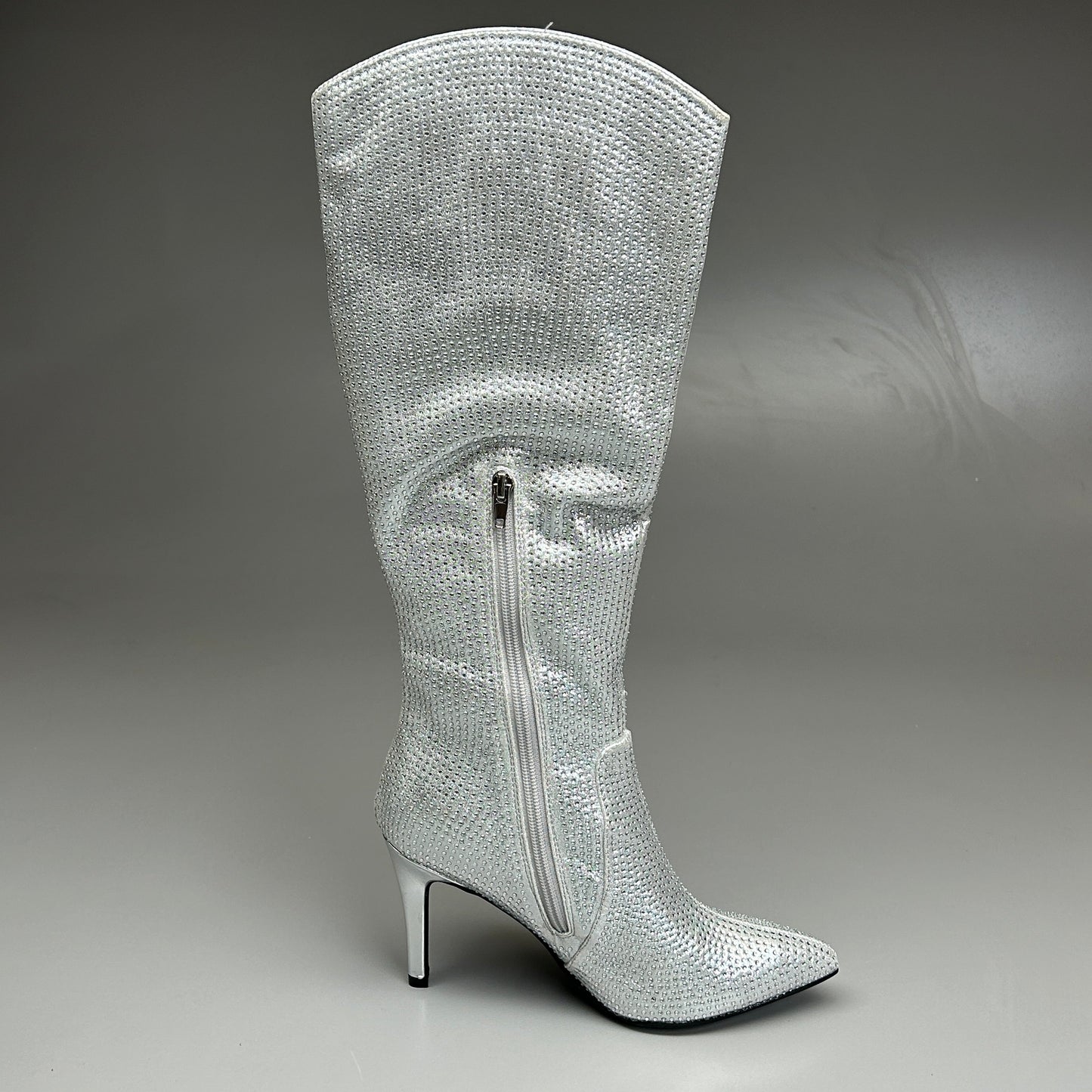 MIA Mackynzie Silver Stone Tall Heeled Boots Sz 6.5M Q100302