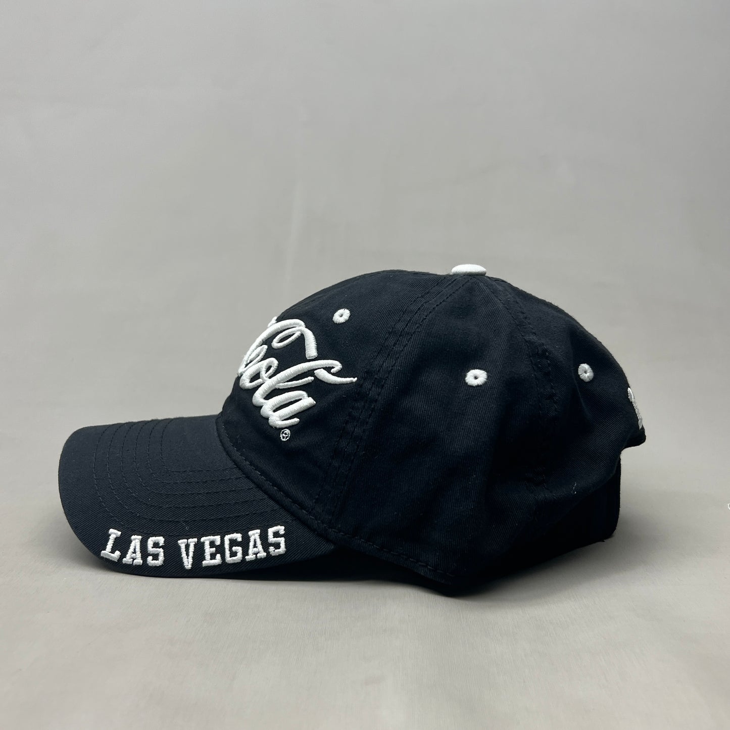 COCA-COLA Las Vegas 1886 Black Script Baseball Cap Fit Sz One Size Black 23633 (New)