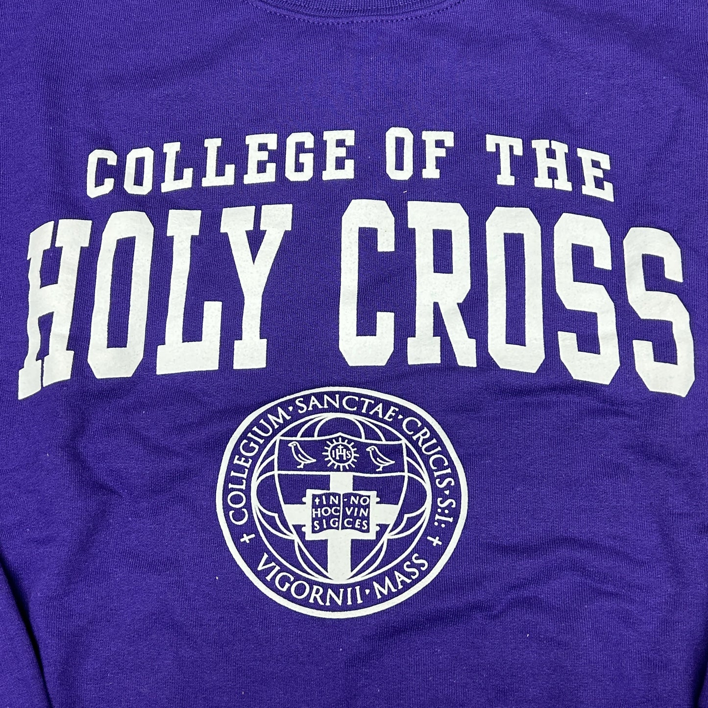 GILDAN College of the Holy Cross Heritage Heavy Cotton Crewneck Sz M Purple (New)