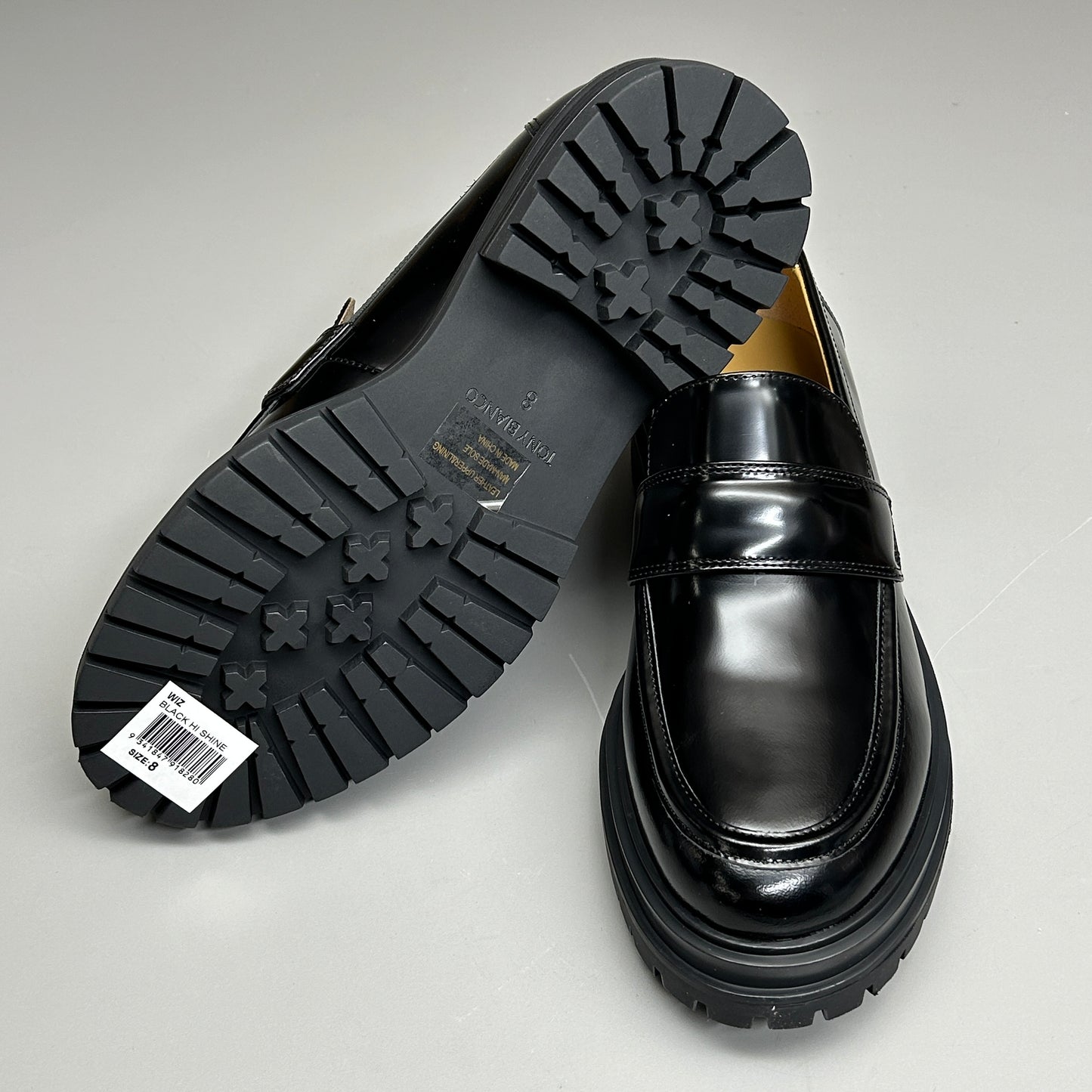 TONY BIANCO Wiz Black Hi Shine Casual Shoes Women's Sz 8 (New)