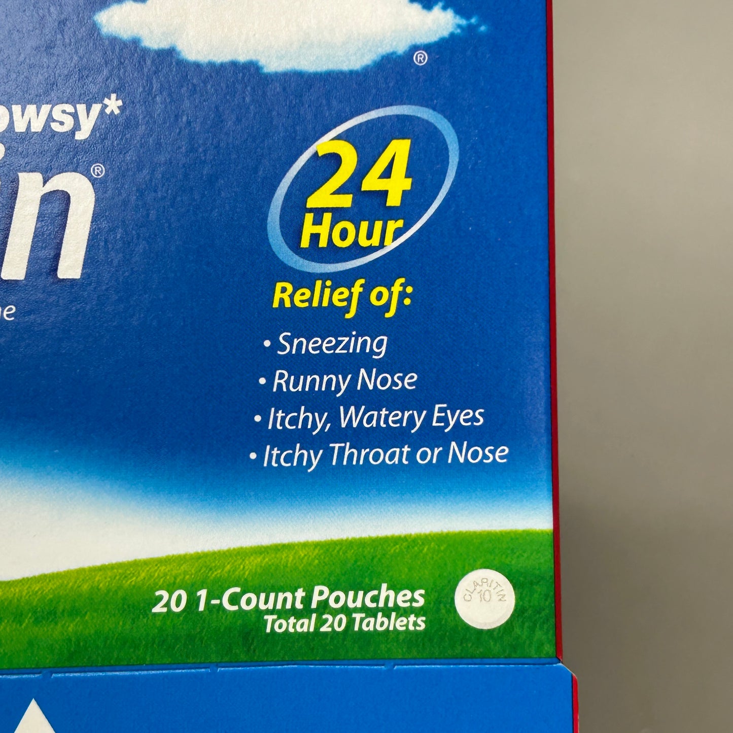 CLARITIN Non-Drowsy Loratadine Tablets 24 Hour Indoor & Outdoor Allergies Exp 07/25 (New)