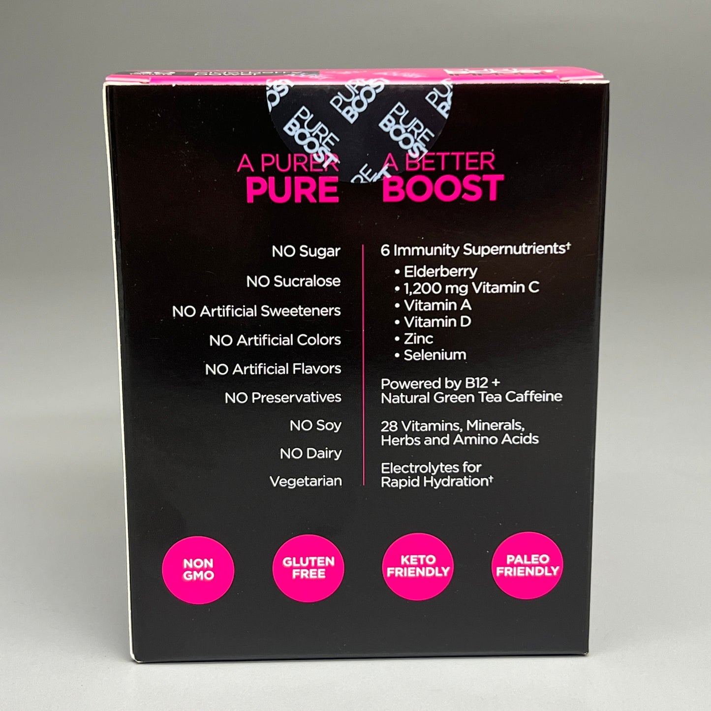 ZA@ PUREBOOST IMMUNE Antioxidant Energy Mix 12 Boxes of 30 Packets Elderberry Power Exp 04/24 (New)
