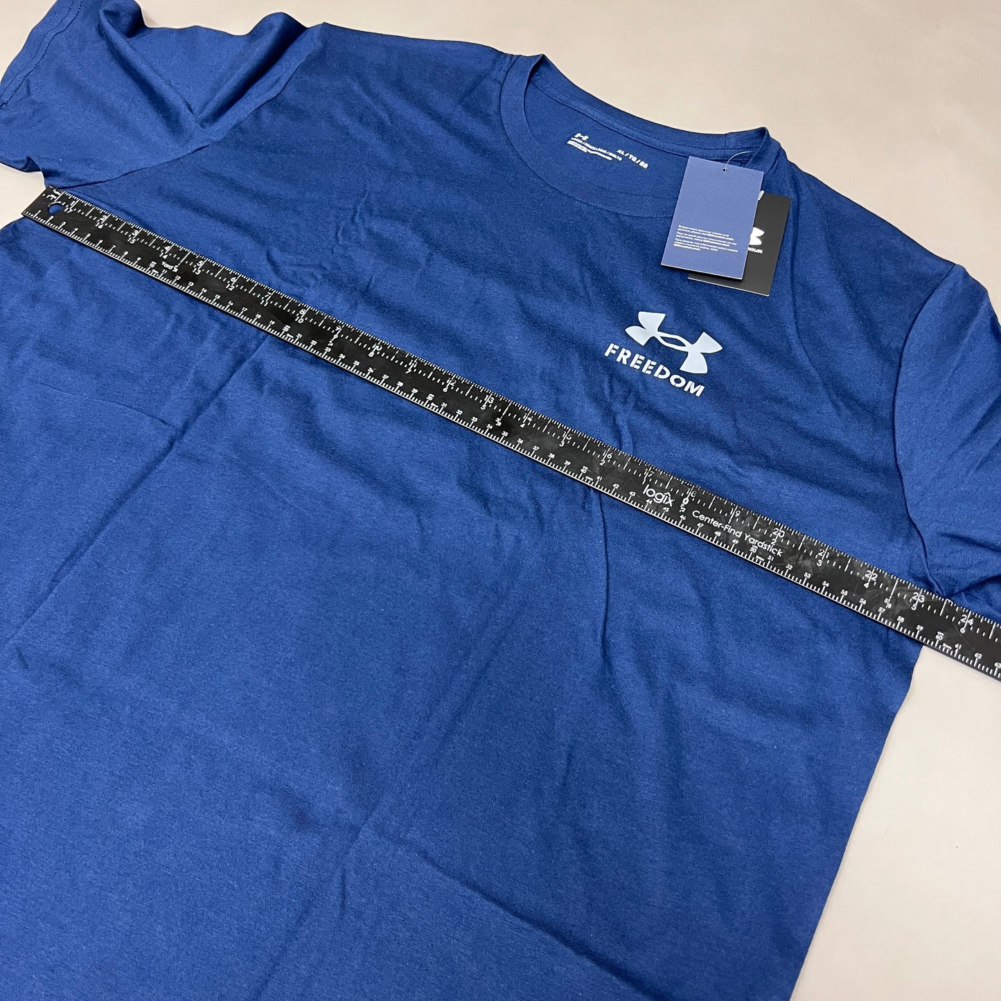 UNDER ARMOUR Freedom Flag T-Shirt Men's Navy Academy / Steel-408 Sz XL 1370810 (New)