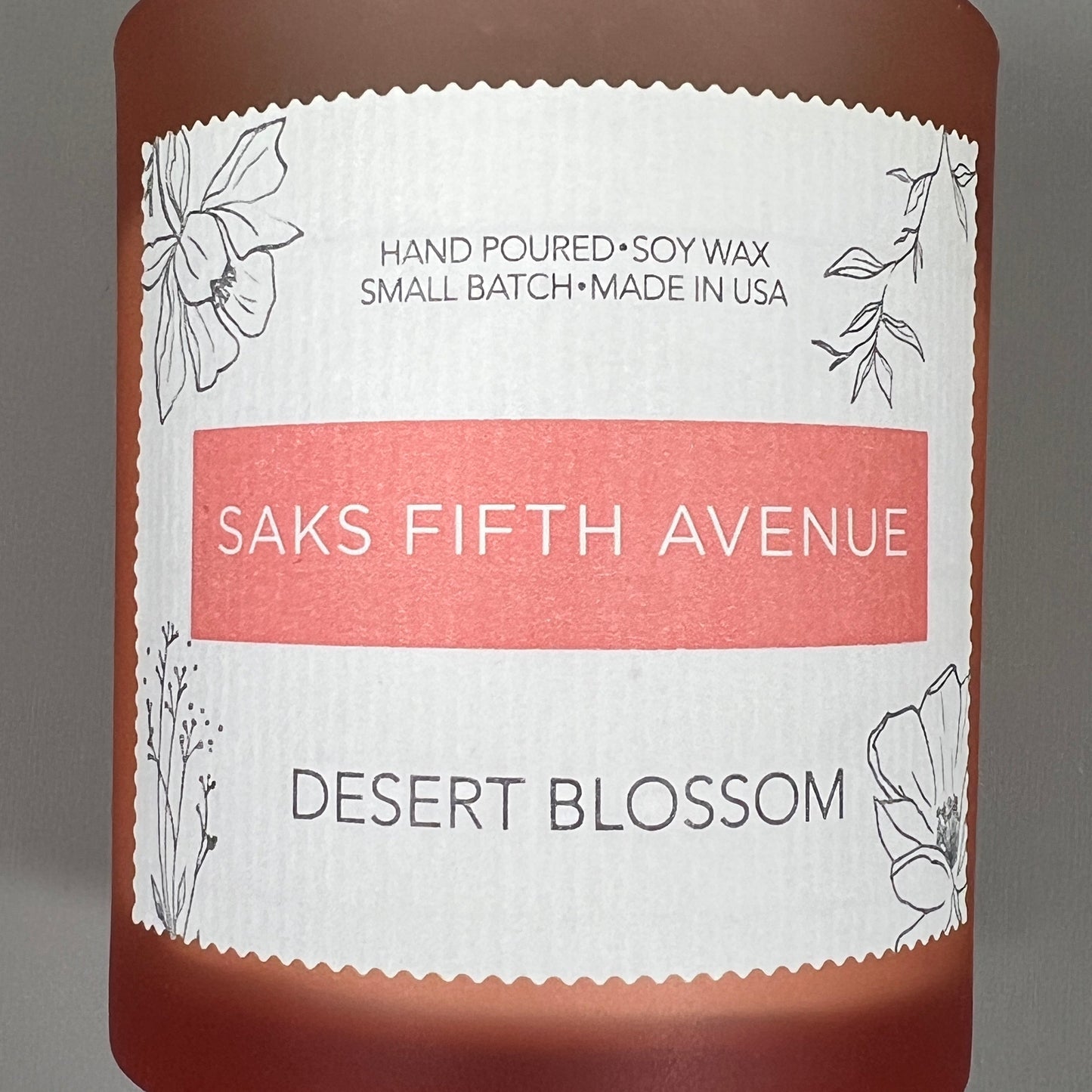 SAKS FIFTH AVENUE Desert Blossom Hand Poured Soy Wax Candle 8 fl oz LOT OF 4! (New)