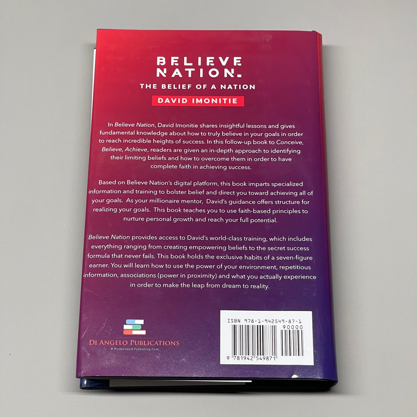 ZA@ BELIEVE NATION The Belief of a Nation (Case of 22) David Imonitie Hardcover Book D