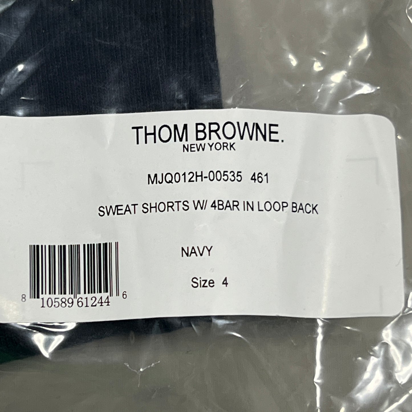 THOM BROWNE Classic Sweat Shorts w/4 Bar Loop Back Navy Size 4 (New)