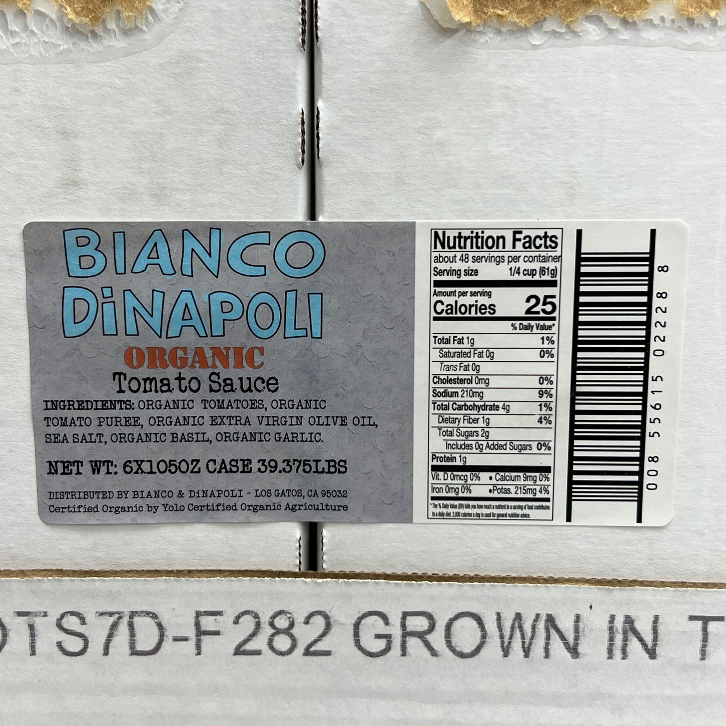 BIANCO DINAPOLI 6-PACK! Organic Tomato Sauce 105 fl oz/bag BB (New)