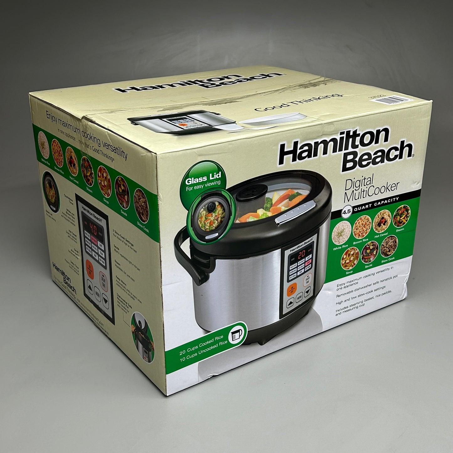 HAMILTON BEACH Digital Multicooker 4.5 Quart Capacity (New)