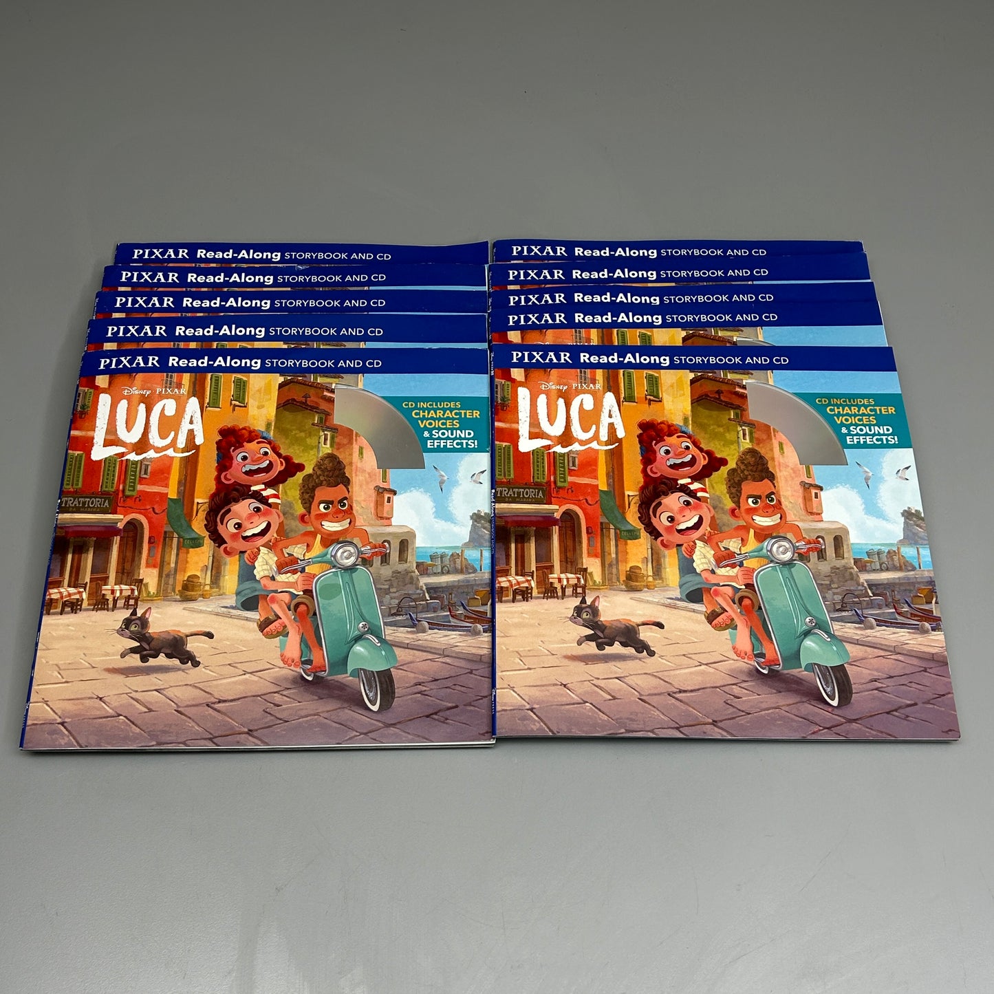 DISNEY PIXAR 10-PK! Luca Read-Along Storybook and CD Paperback Books (AS-IS)