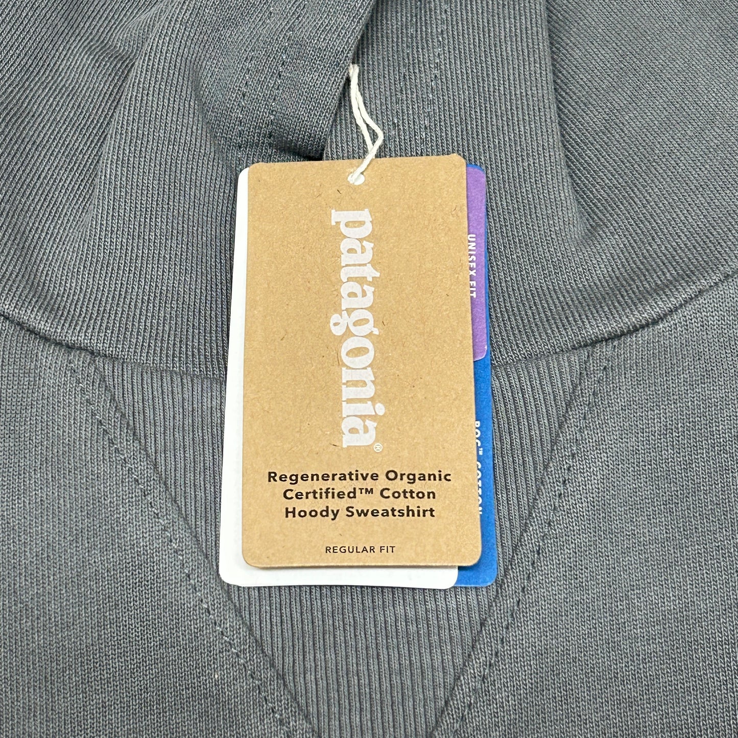 PATAGONIA Regenerative Organic Cotton Hoody Sweatshirt Sz M Noble Grey (New)