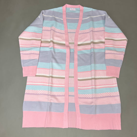 PINK LILY Multi-colored Striped Sweater Cardigan Women's Sz S PL930 (New)