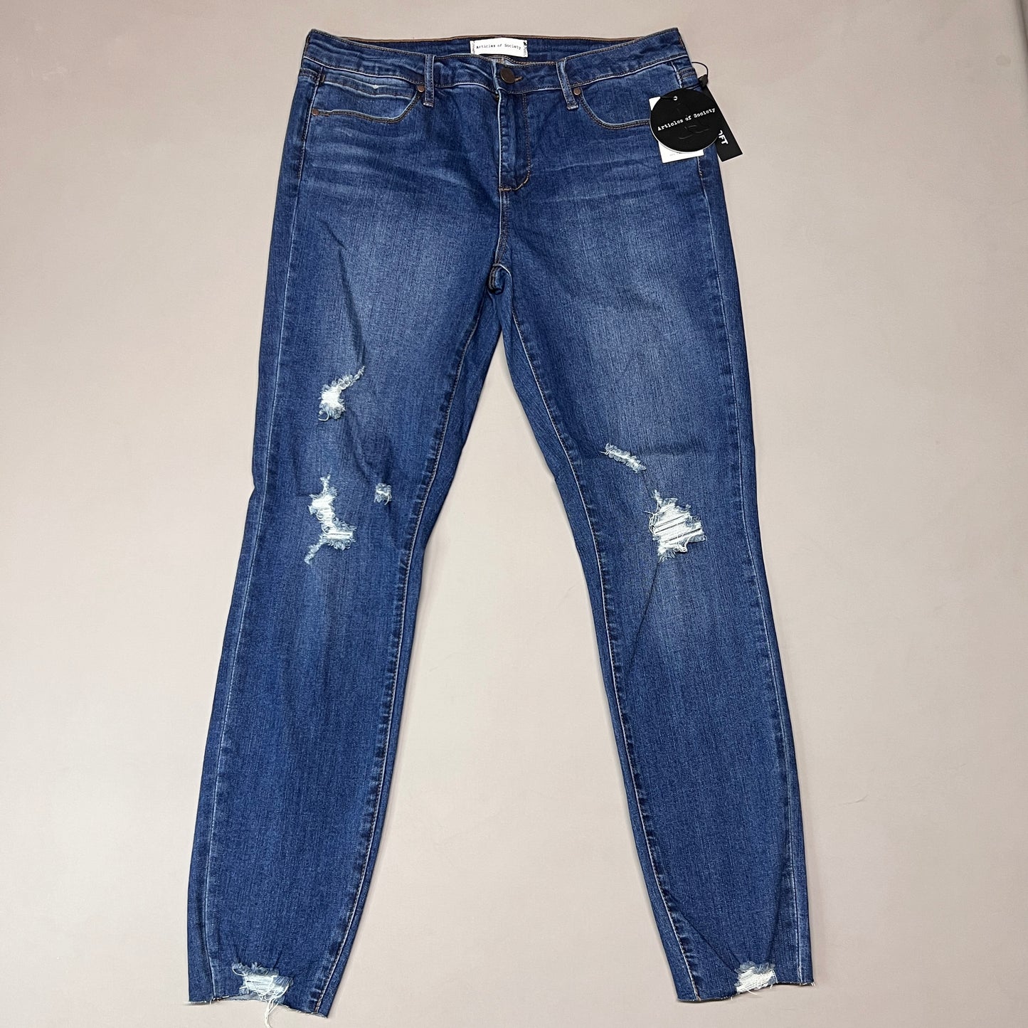ARTICLES OF SOCIETY Hilo Ripped Denim Jeans Women's Sz 31 Blue 5350PLV-706 (New)