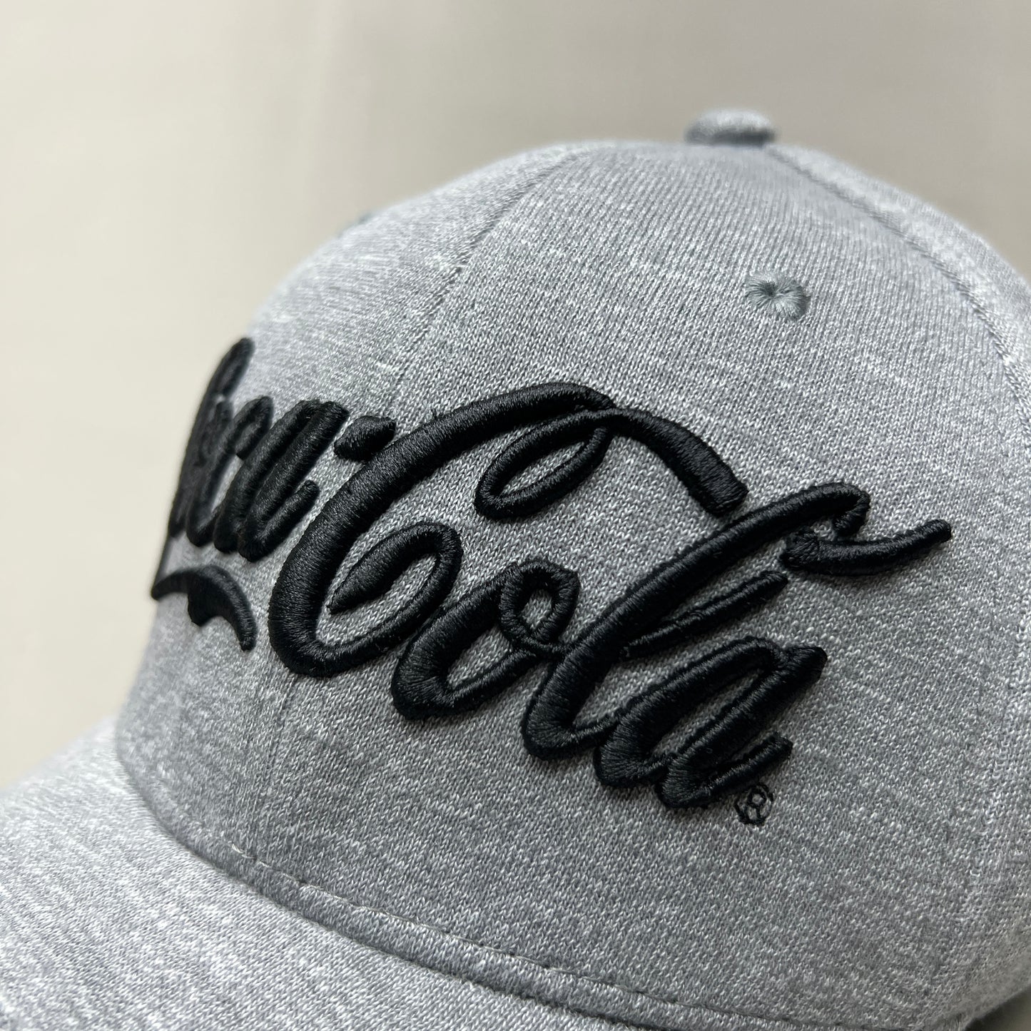 COCA-COLA Stretch Script Baseball Cap Fit Sz One Size Grey 23637 (New)