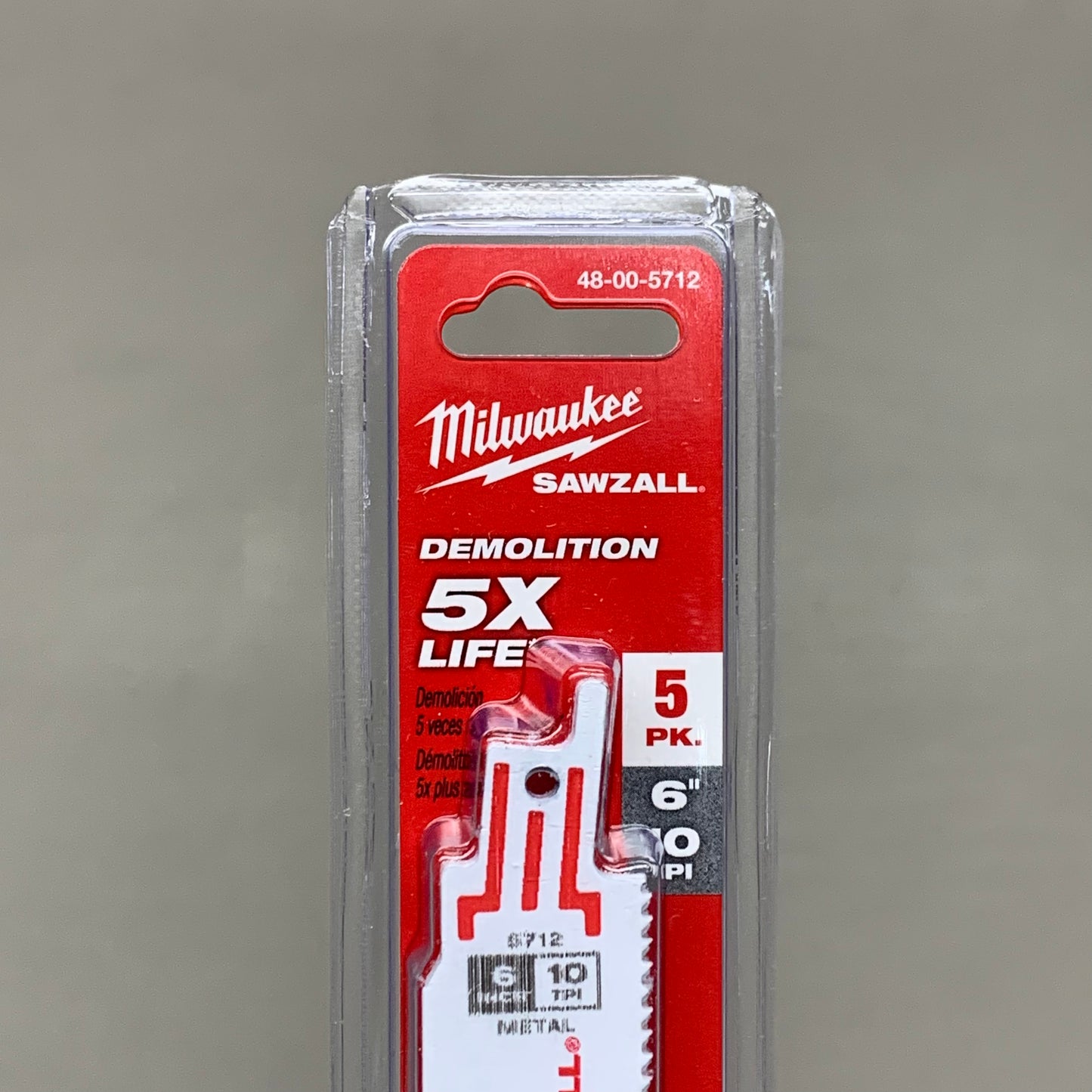 MILWAUKEE 5-PACK SAWZALL Reciprocating Metal Saw Blades 6" 10 TPI TORCH 48-00-5712 (New)