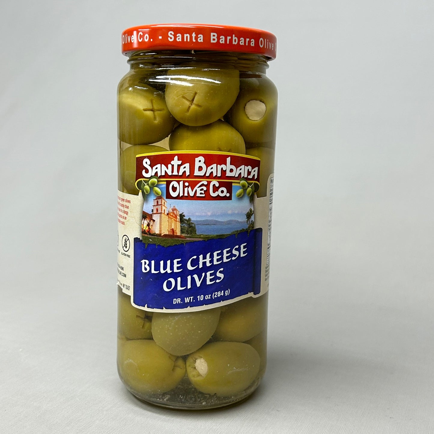 ZA@ SANTA BARBARA OLIVE CO. 6-PACK! Blue Cheese Stuffed Olives 10 oz Jars BB 11/24 (New) B