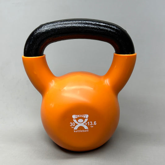 ZA@ CANDO Vinyl Coated Kettlebell Weight 30 lb Orange