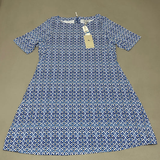 TOMMY BAHAMA Women's Tenali Tiles Short Dress Blue/White Size XL (New)