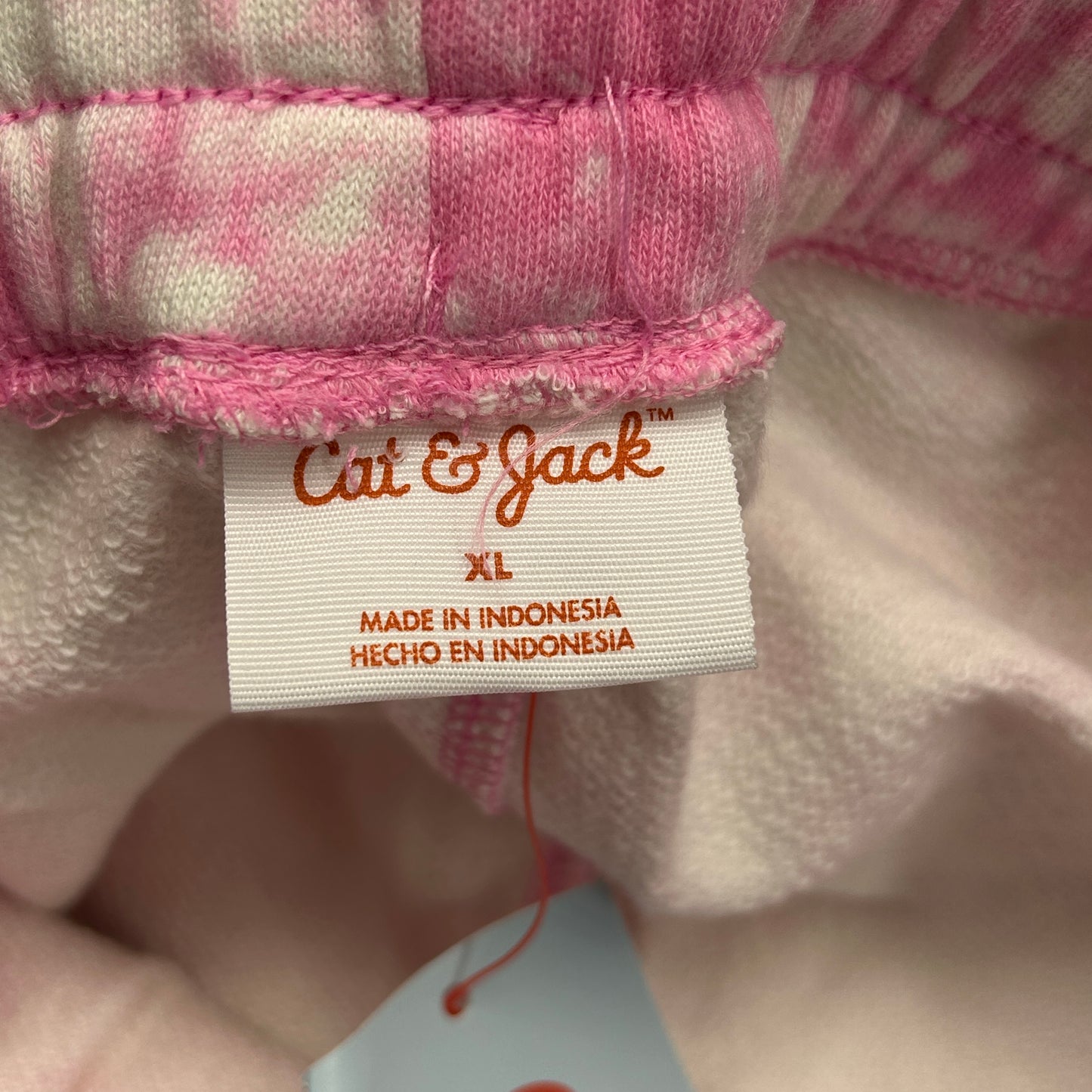 CAT & JACK Kids' Drawstring Tie Dye Jogger Pants Bright Pink Sz XL (New)