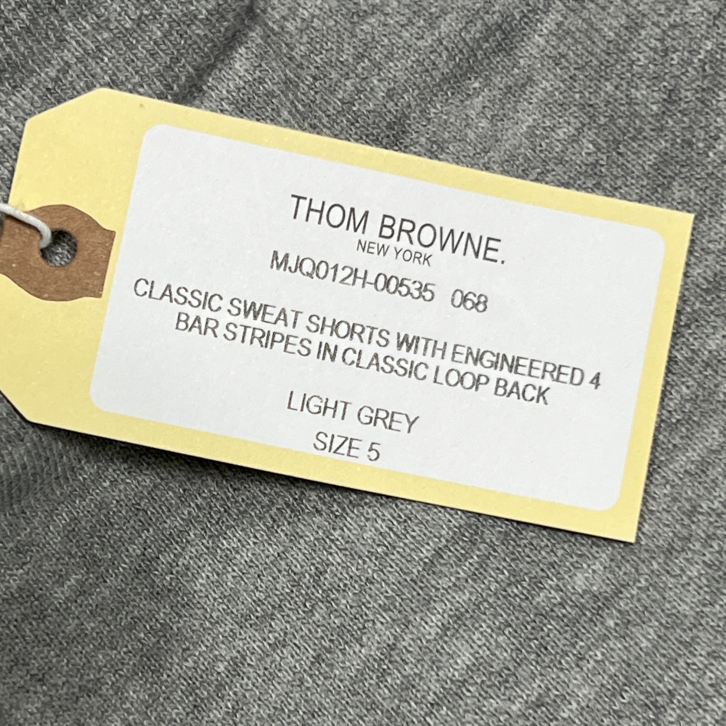THOM BROWNE Classic Sweat Shorts w/4 Bar Loop Back Light Grey Size