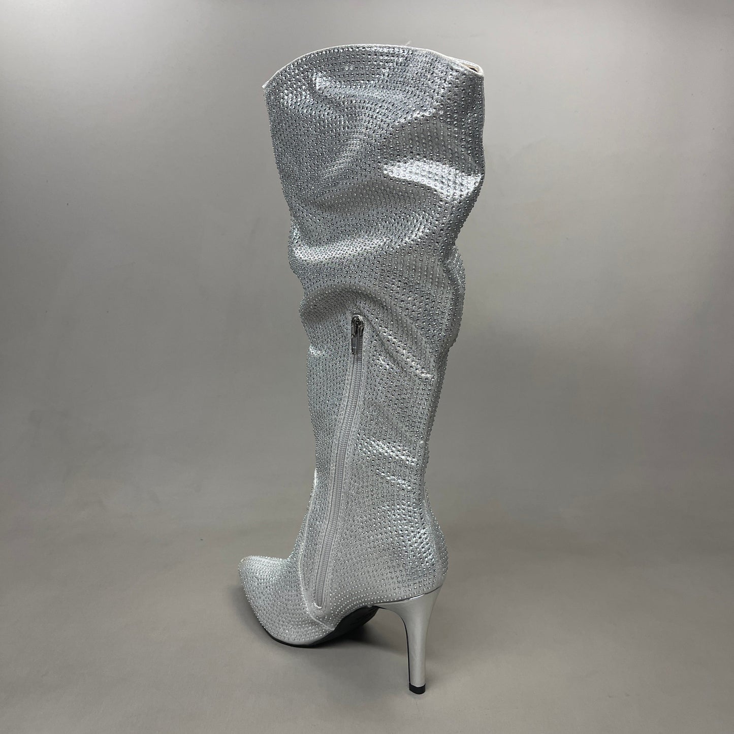 MIA Mackynzie Silver Stone Tall Heeled Boots Sz 10M Q100302