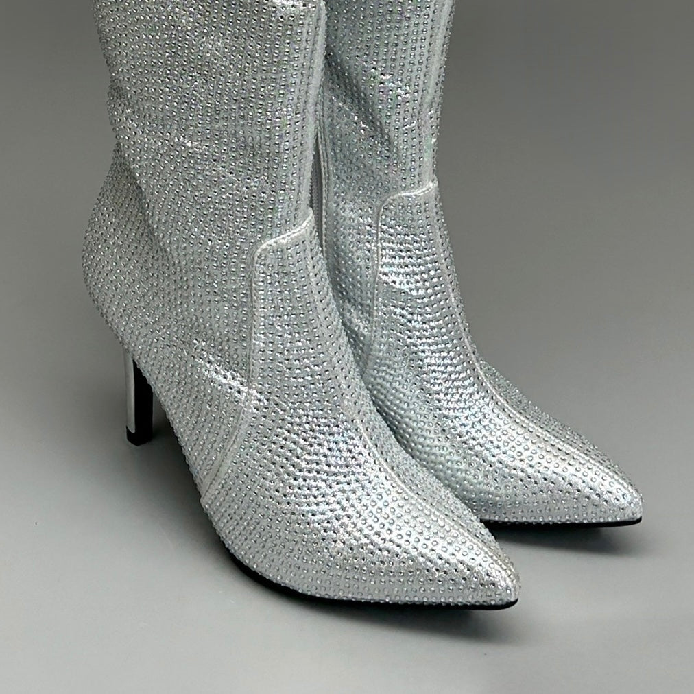 MIA Mackynzie Silver Stone Tall Heeled Boots Sz 8M Q100302