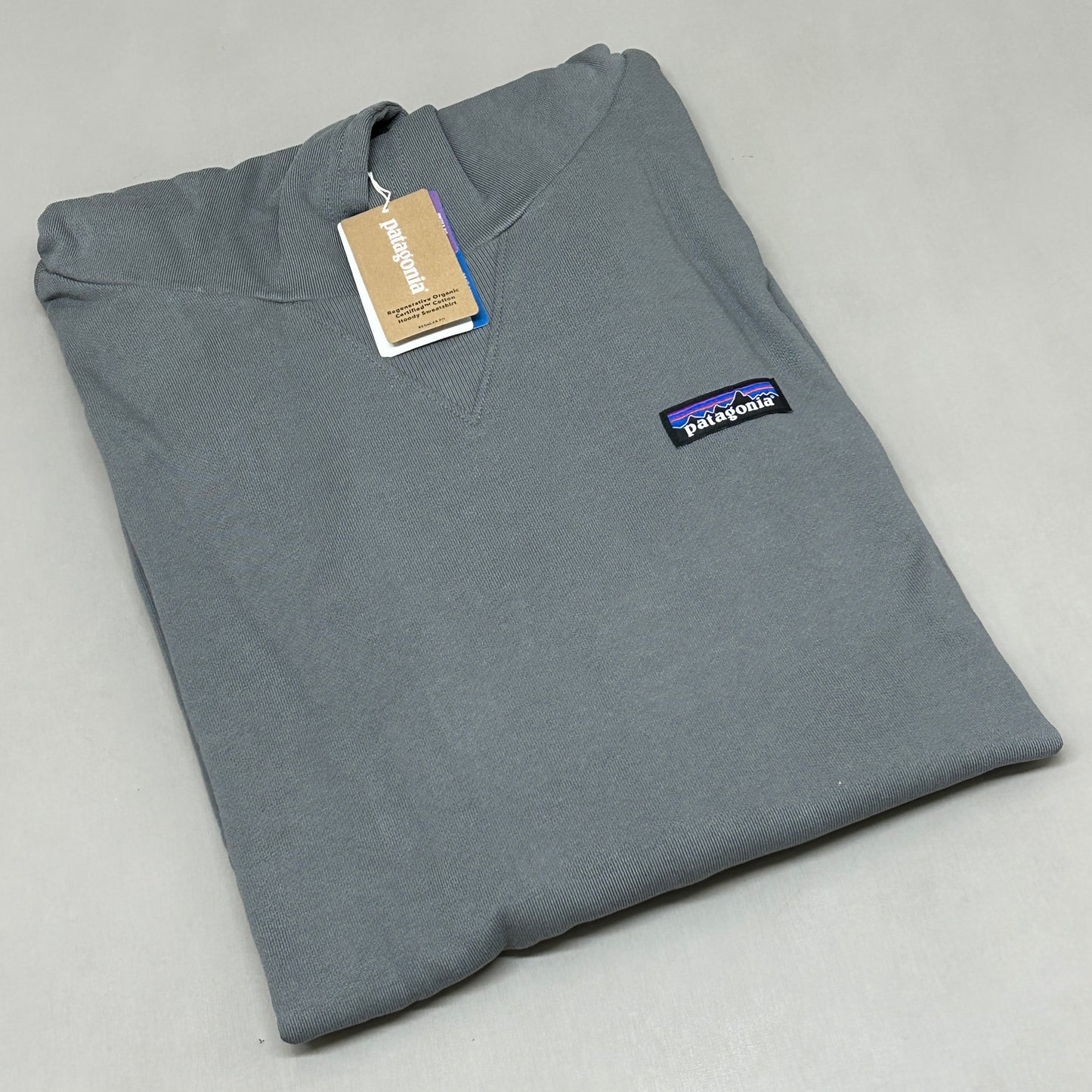 PATAGONIA Regenerative Organic Cotton Hoody Sweatshirt Sz S Noble Grey (New)