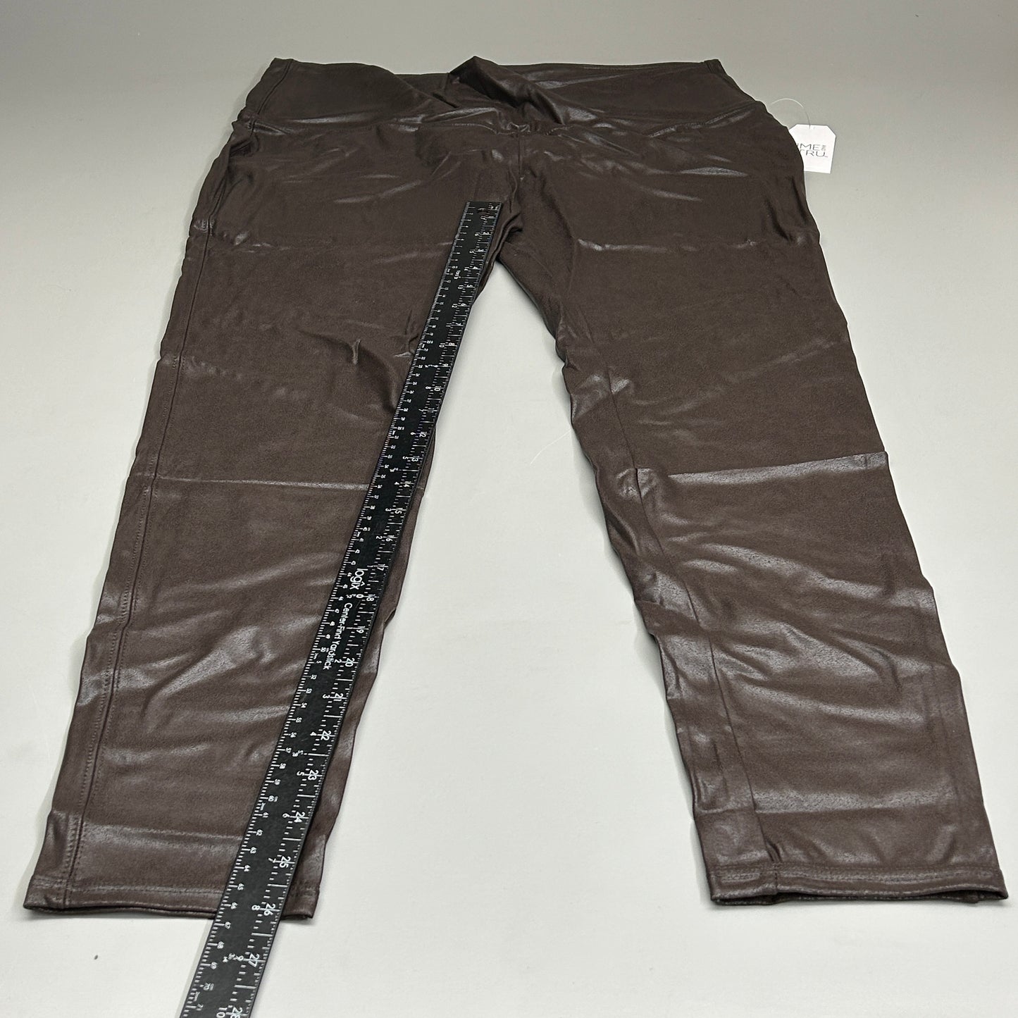 TIME AND TRU Women's Faux Leather Leggings Sz XXL 20 Brown (New)