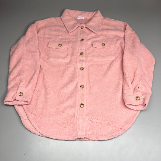 PINK LILY Fleece Button-up Jacket Women's Sz 2XL Mauve Pink PL177 (New)