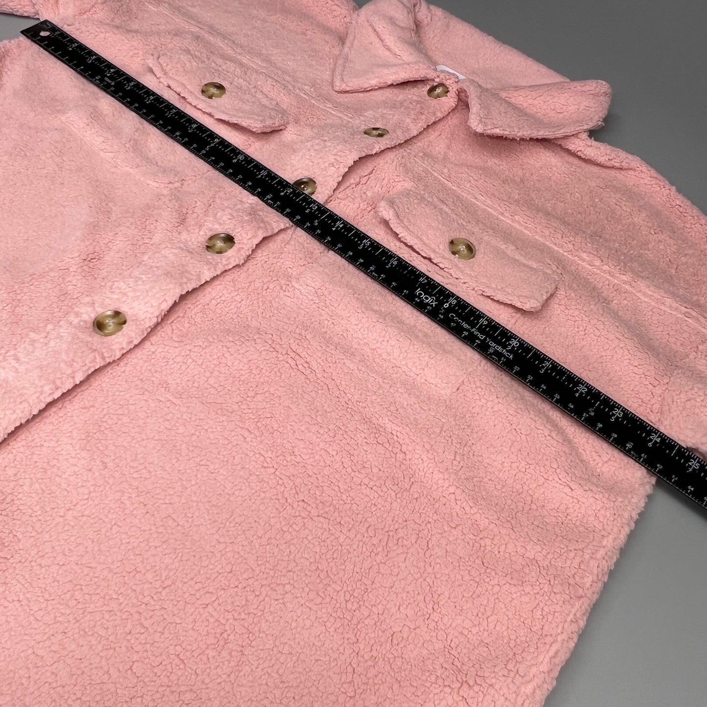 PINK LILY Fleece Button-up Jacket Women's Sz L Mauve Pink PL177 (New)