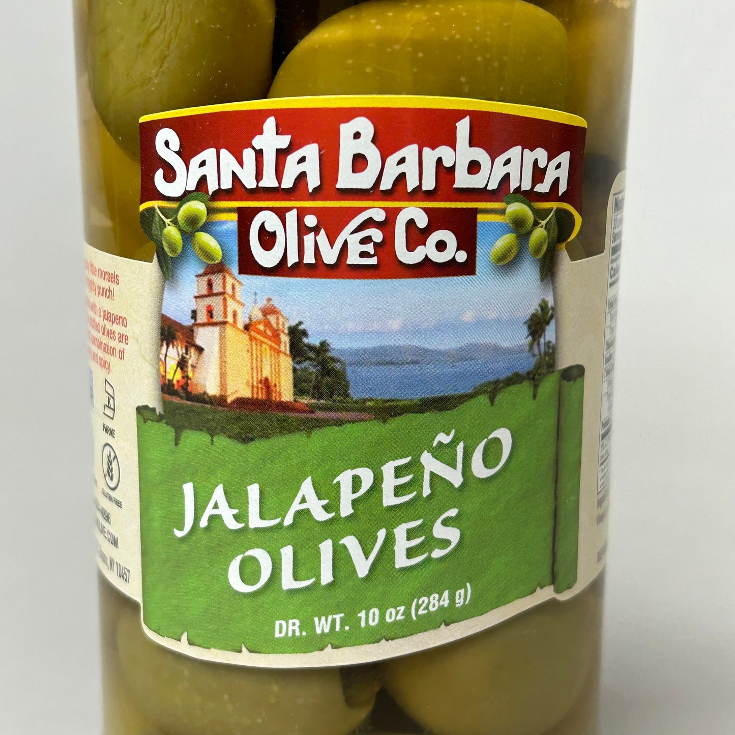 ZA@ SANTA BARBARA OLIVE CO. 6-PACK! Jalapeño Stuffed Olives 10 oz Jars BB 10/24 (New) G