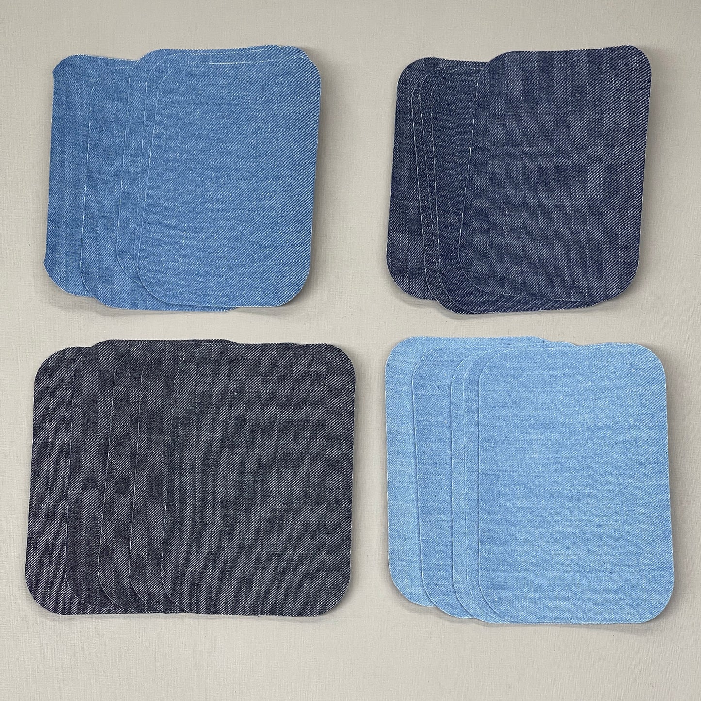 IRON ON Jean Patches 80 PATCHES! 3" x 4-1/4", Clothing Repair, 4 Shades of Blue (New)