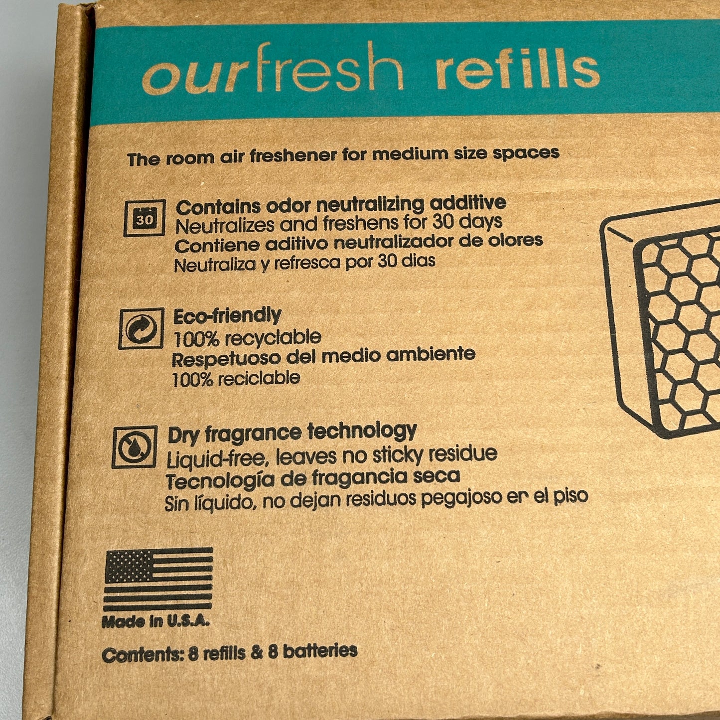 FRESH PRODUCTS 8-PACK! Ourfresh Air Freshener Refills Seaside Breeze (New)